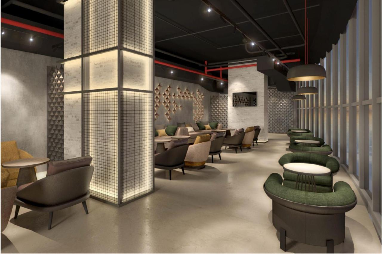 Element By Westin West Bay Doha Hotel Luaran gambar The interior of the lounge